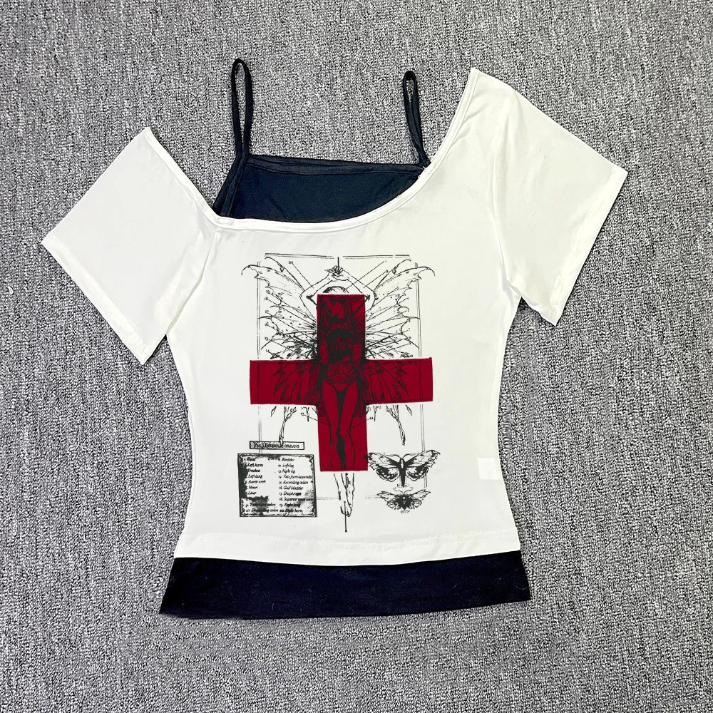 Goth T-shirt Red Cross