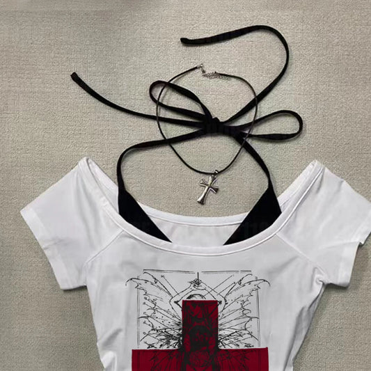 Goth T-shirt Red Cross