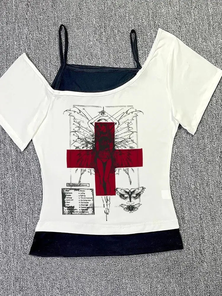 Goth T-shirt Red Cross