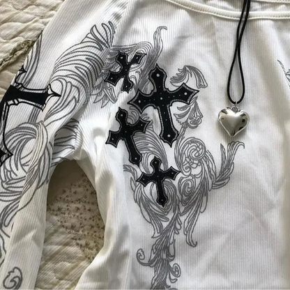 Flare Sleeve Print Tee