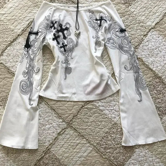 Flare Sleeve Print Tee