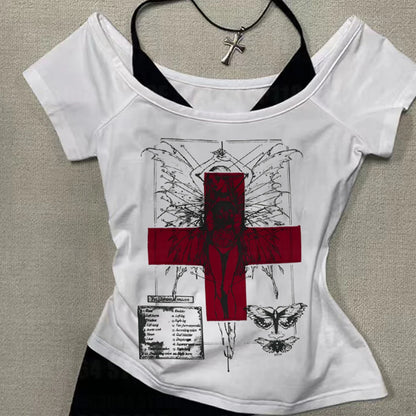 Goth T-shirt Red Cross