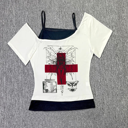 Goth T-shirt Red Cross