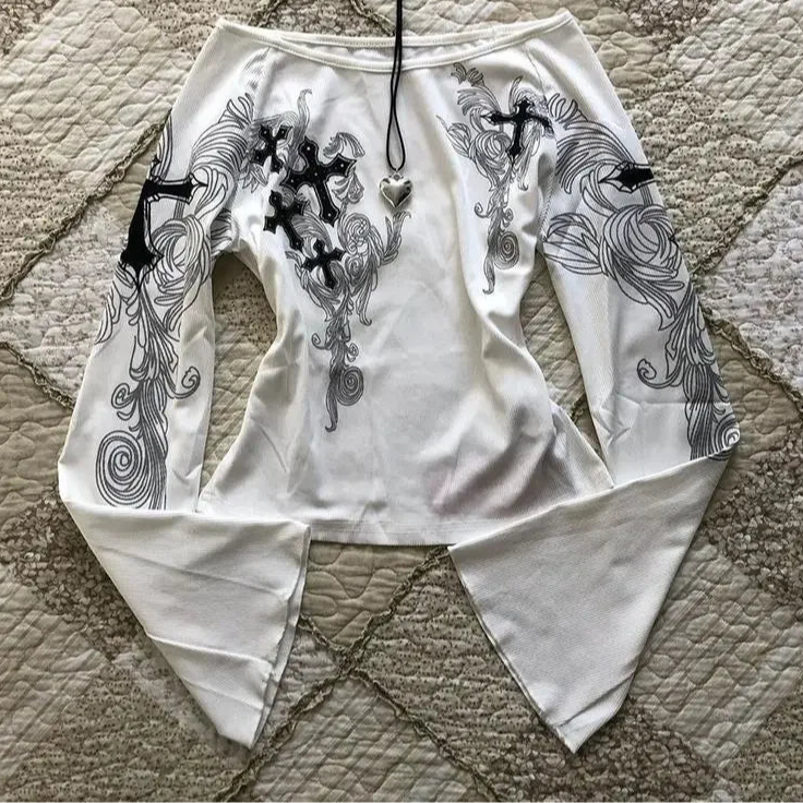 Flare Sleeve Print Tee